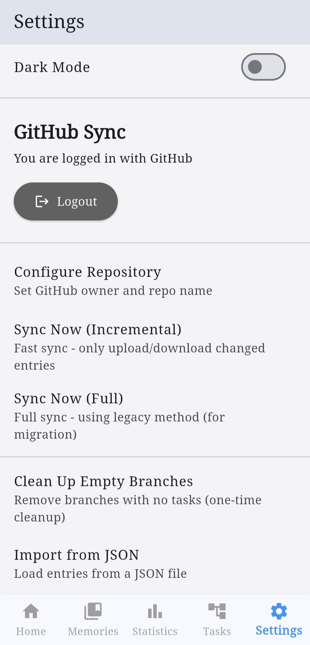 GitHub Sync Feature